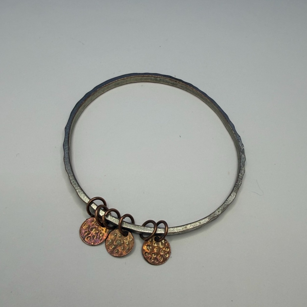 Source Unknown Oxidized Silver-Tone Bangle With C… - image 2